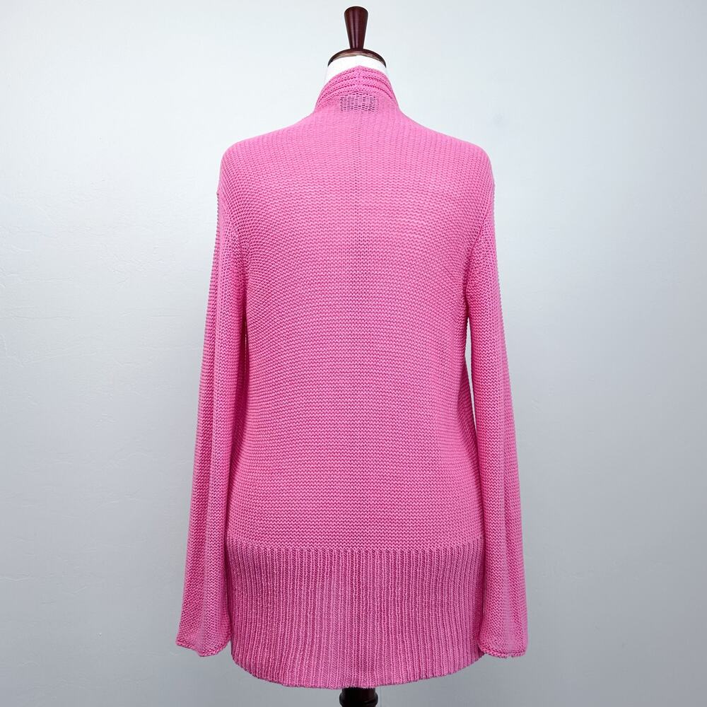 Wooden Ships Pink Long Sleeve Beachy Cotton Blend Open Front Knit Cardigan L/XL - Picture 4 of 7